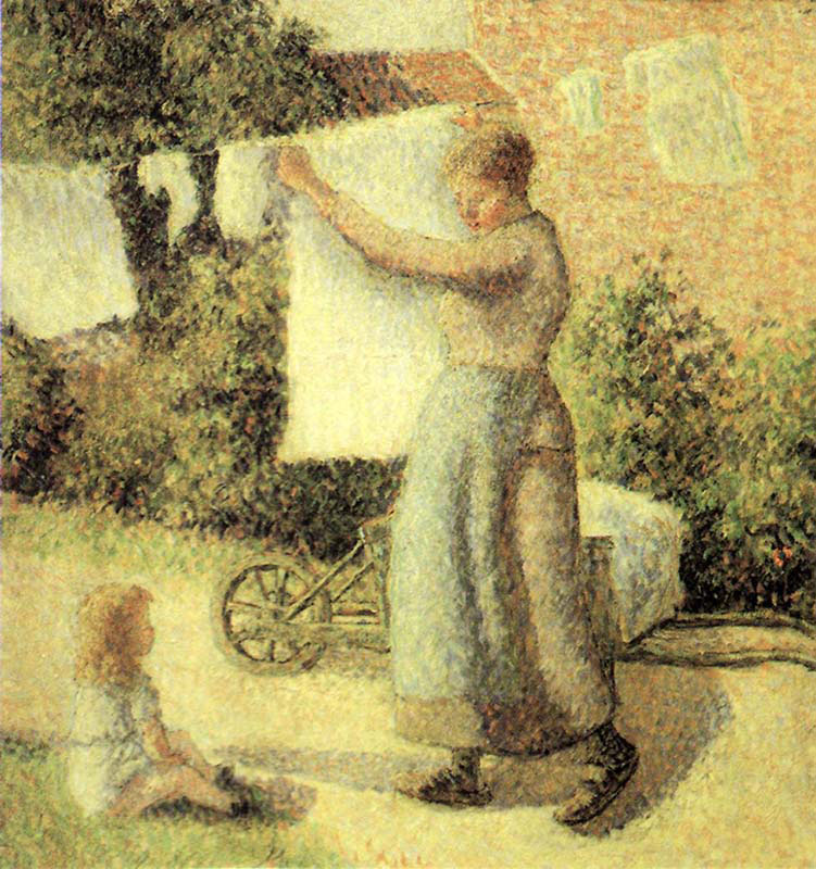 Woman Hanging up Washing